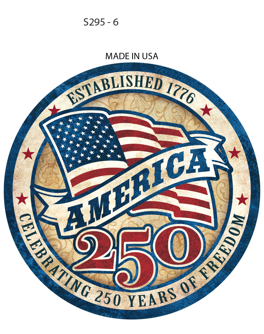 Sticker - America 250 Flag Round (Set of 6)