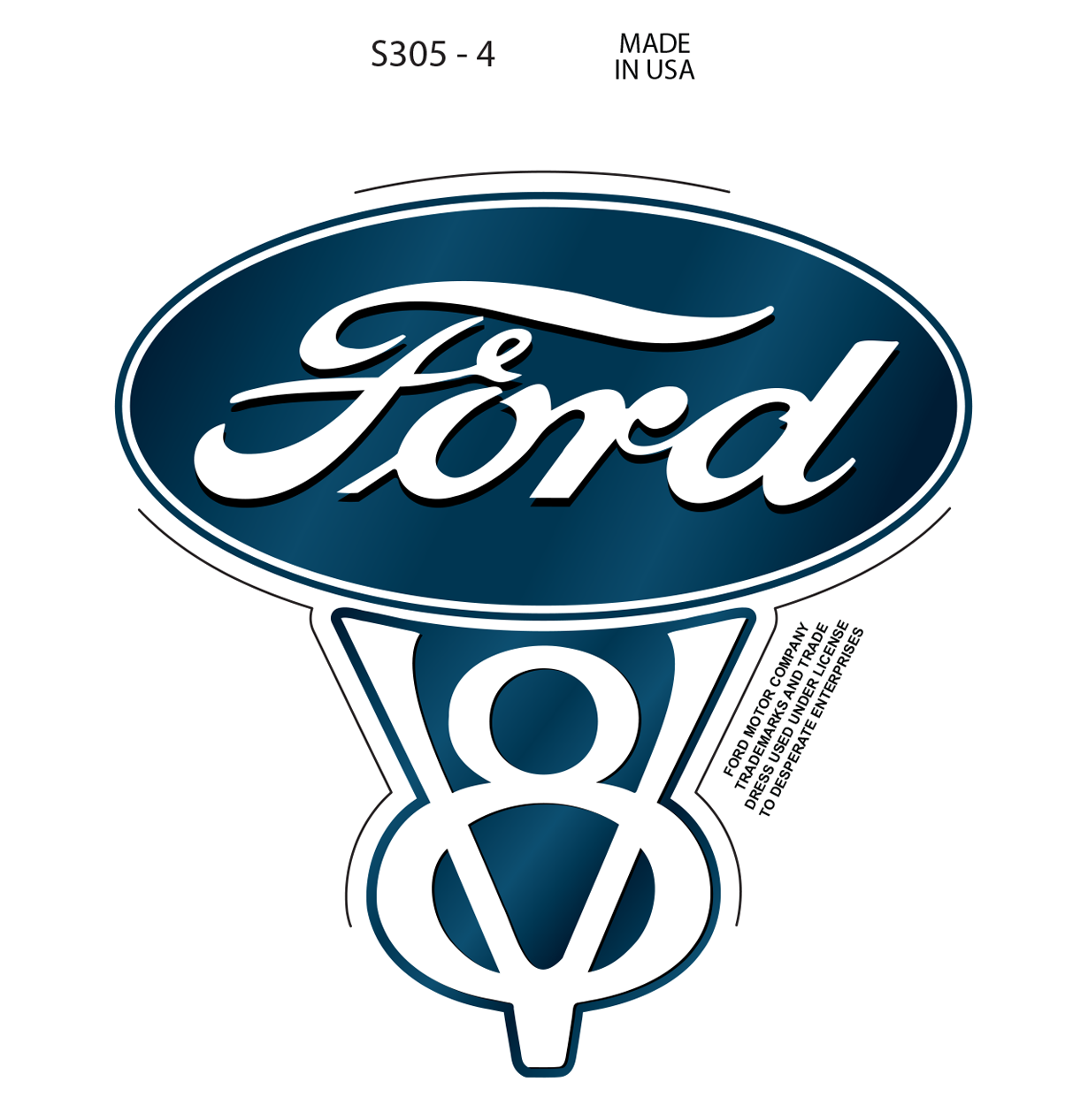 Sticker - Ford V8 (Set of 4)