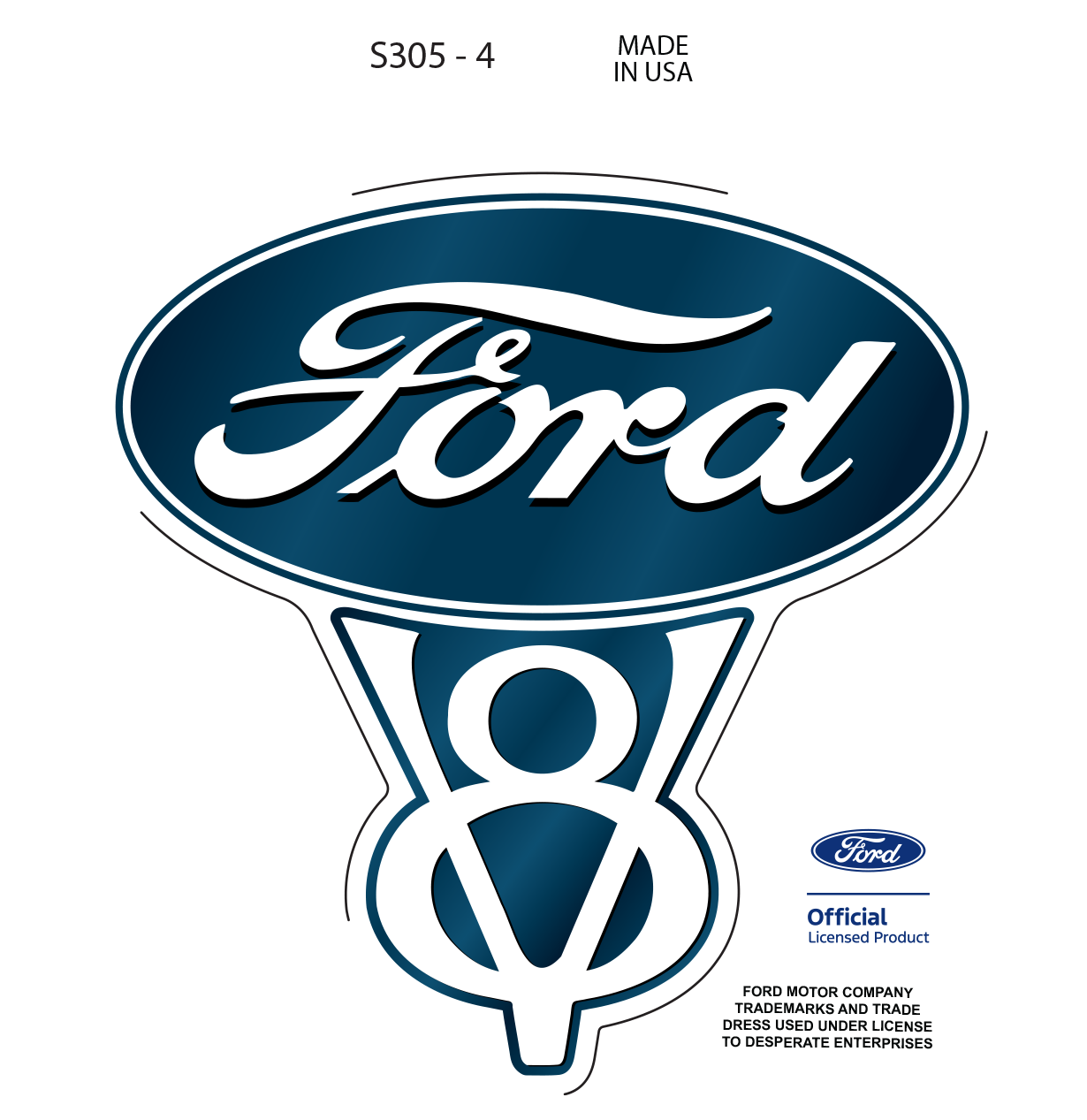 Sticker - Ford V8 (Set of 4)