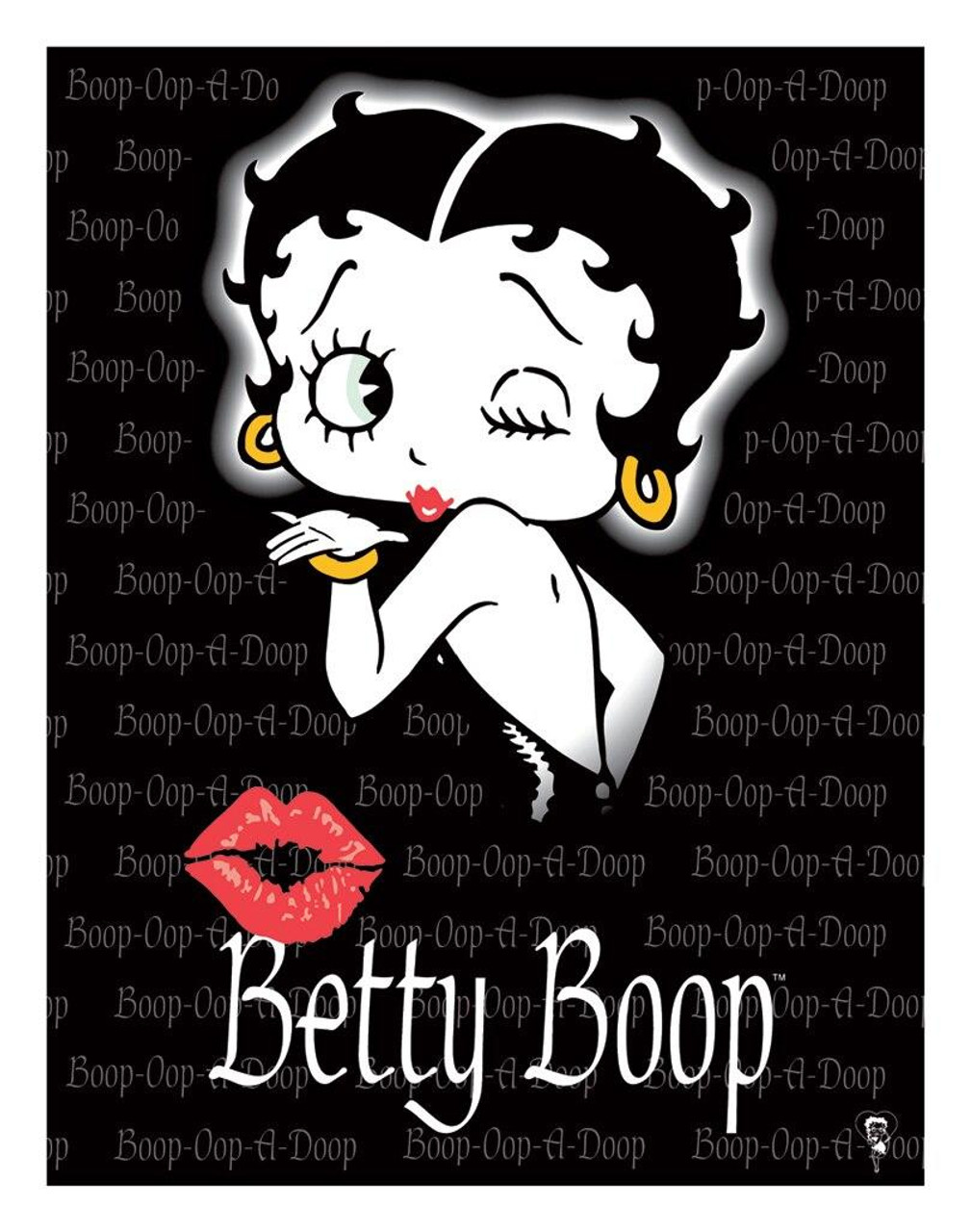 New  Boop Betty Throws A Kiss  Miniature Sign Magnet 2 X 3 inches 