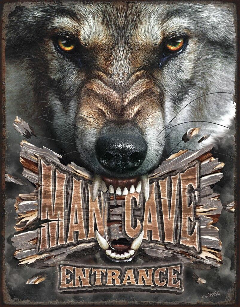 Man Cave Wolf
Brand: N/A
Sign Material: Tin sign
Sign Size: 12.5in x 16in - 31.75cm x 40.64cm
Print Layout: Vertical/Portrait
Made In: U.S.A

Proudly & Always Will be AMERICAN Made!