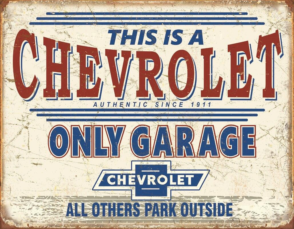 General Motors Chevy Only Garage | Wholesale Metal Signs
