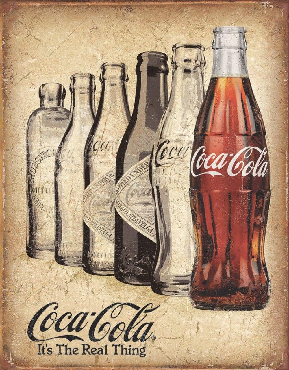 Coca-Cola COKE - The Real Thing
Brand: Coca-Cola
Sign Material: Tin sign
Sign Size: 12.5in x 16in - 31.75cm x 40.64cm
Print Layout: Vertical/Portrait
Made In: U.S.A

Proudly & Always Will be AMERICAN Made!