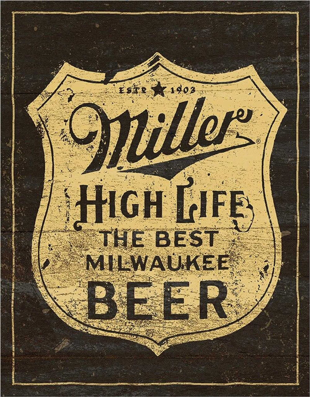 Molson Coors Miller - Vintage Shield
Brand: Molson Coors Miller
Sign Material: Tin sign
Sign Size: 12.5in x 16in - 31.75cm x 40.64cm
Print Layout: Vertical/Portrait
Made In: U.S.A

Proudly & Always Will be AMERICAN Made!