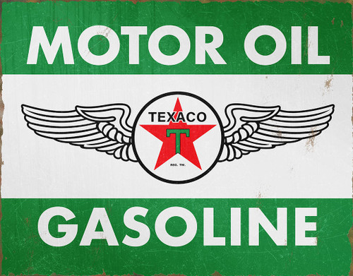 Brand: Texaco Oil and Gas
Sign Material: Tin sign
Sign Size: 12.5in x 16in - 31.75cm x 40.64cm
Print Layout: Horizontal/Landscape
Made In: U.S.A