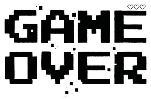 Game over logo like glitch pixel art style Vector Image