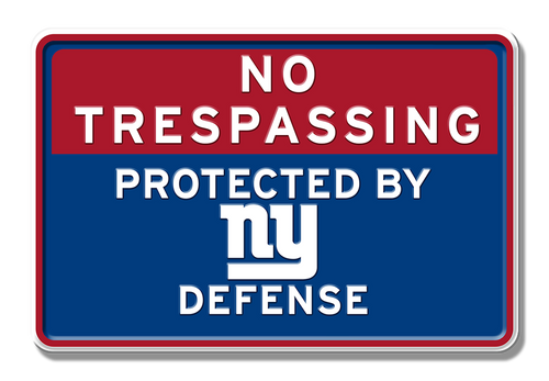 NFL NY Giants Defense Embossed Aluminum 7.5" x 11.5" 