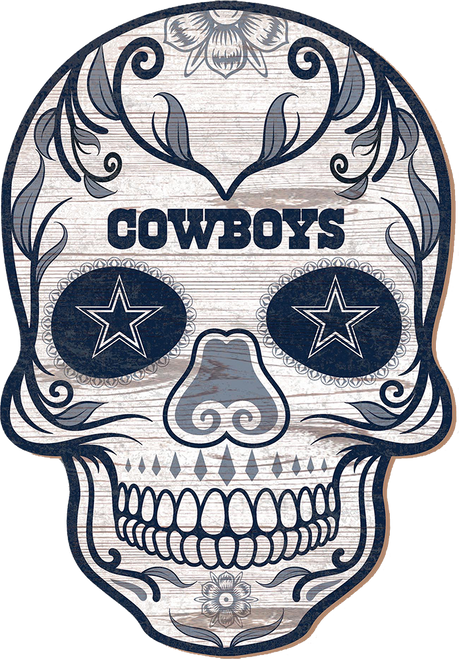 Dallas Cowboys 12 inch Sugar Skull Sign, Blue, Size NA, Rally House
