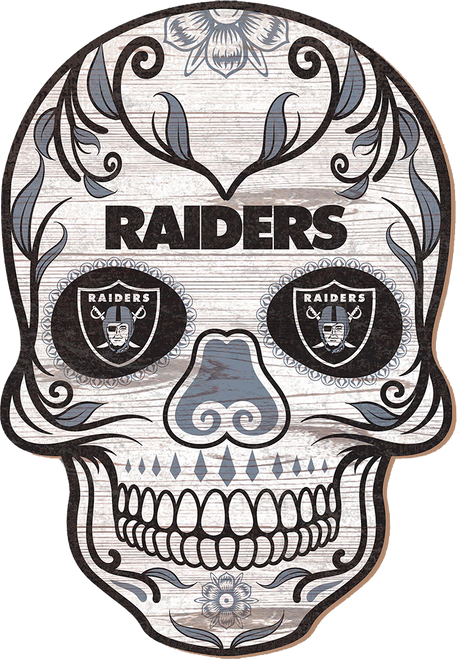 NFL 12" MDF Las Vegas Raiders Sugar Skull 
