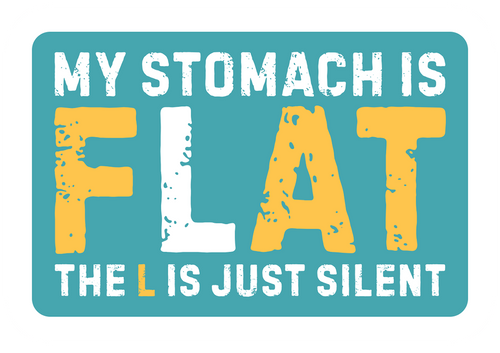  Sticker - my stomach is flat - Matte (set of 8) 