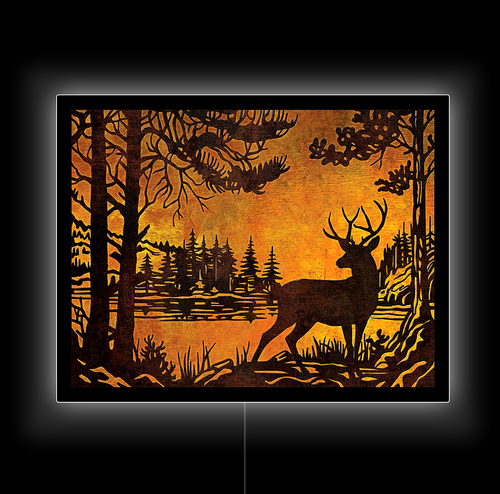  LED Amber Deer 18x23 