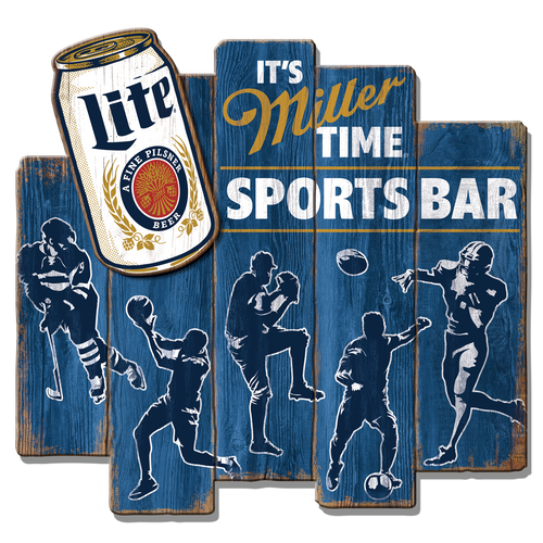 Molson Coors 23" MDF Miller Lite Sports Bar 