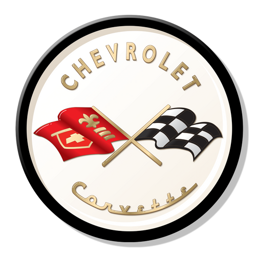 General Motors Magnet: Corvette Flags 