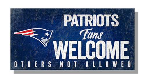 NFL 6"x 13" MDF Patriots Fans Welcome Sign 