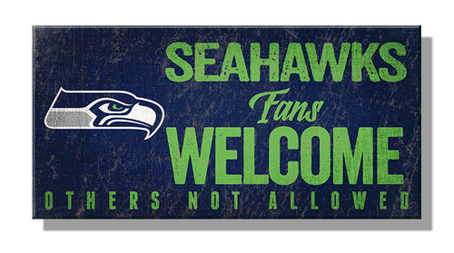 NFL 6"x 13" MDF Seahawks Fans Welcome Sign 