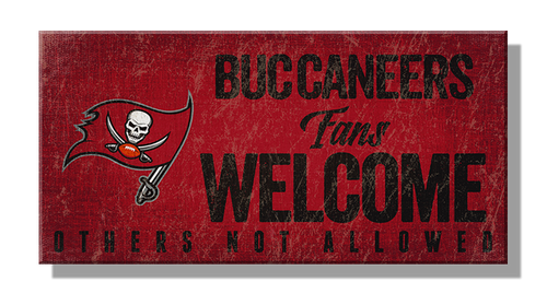 NFL 6"x 13" MDF Buccaneers Fans Welcome Sign 