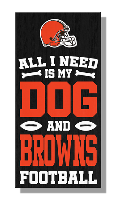 NFL 6" x 12" MDF Browns- Dog Sign 