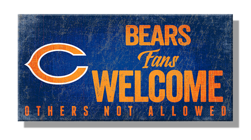 NFL 6"x 13" MDF Bears Fans Welcome Sign 