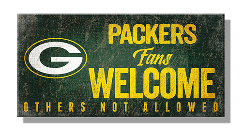 NFL 6"x 13" MDF Packers Fans Welcome Sign 
