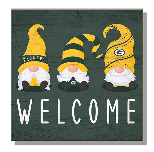 NFL 10" x 10" MDF Packers Gnome Sign 