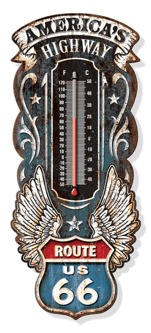 Thermometer - Route 66 17.5" x 7"