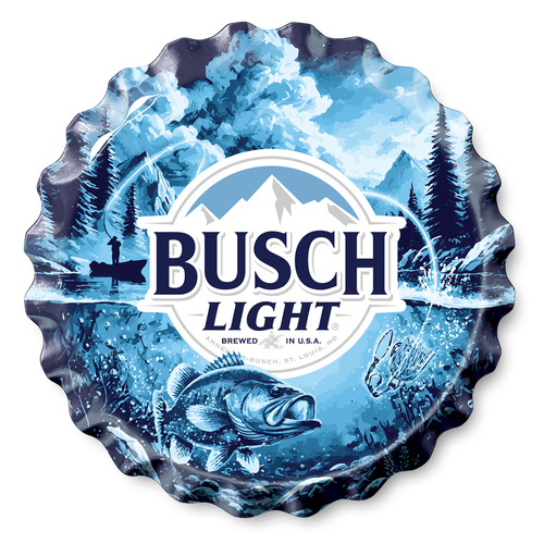 Anheuser-Busch Bottle Cap: Busch Light Fishing-18"Dia.