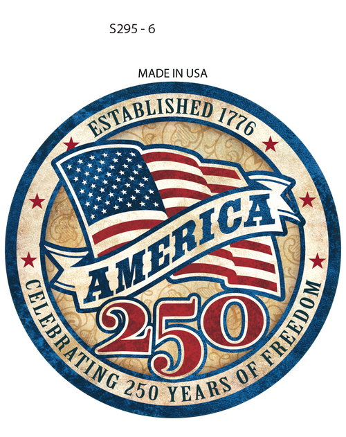 Sticker - America 250 Flag Round (Set of 6)