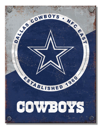 NFL Round Distressed Sign: Dallas Cowboys