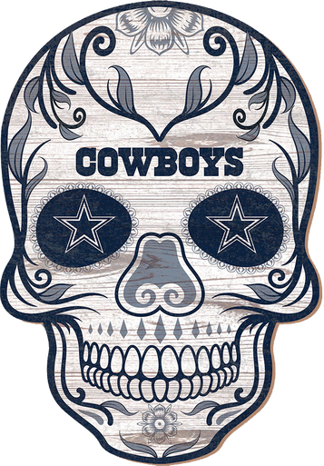 Dallas Cowboys 12 inch Sugar Skull Sign, Blue, Size NA, Rally House