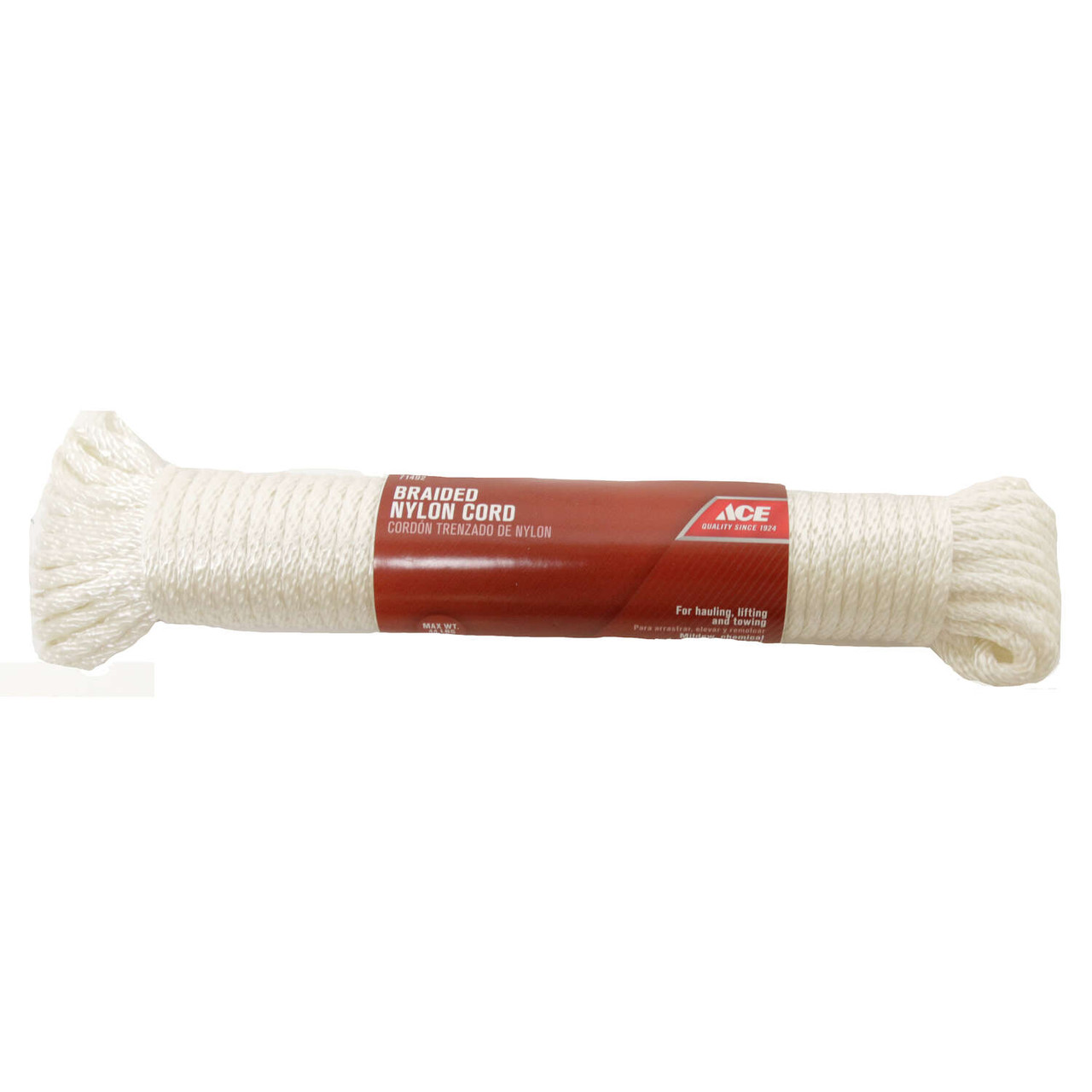 Ace White Solid Braided Nylon Rope - 3/16 in X 50 ft - Essex