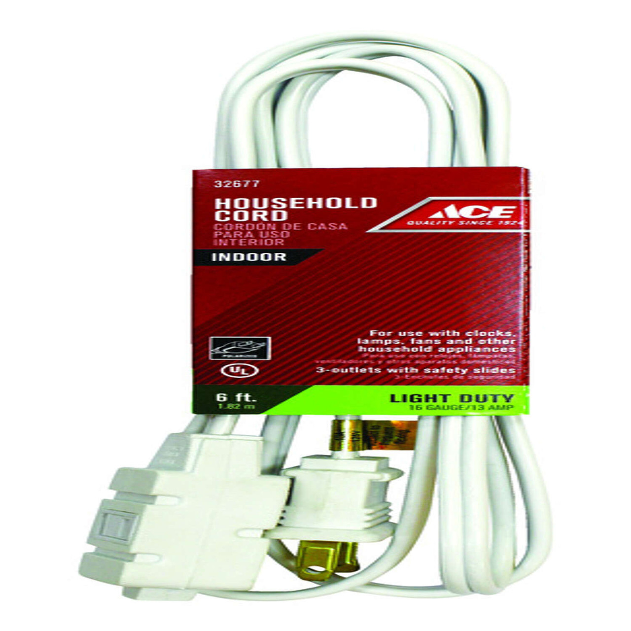 White Indoor Extension Cord 6 ft Essex County CoOp