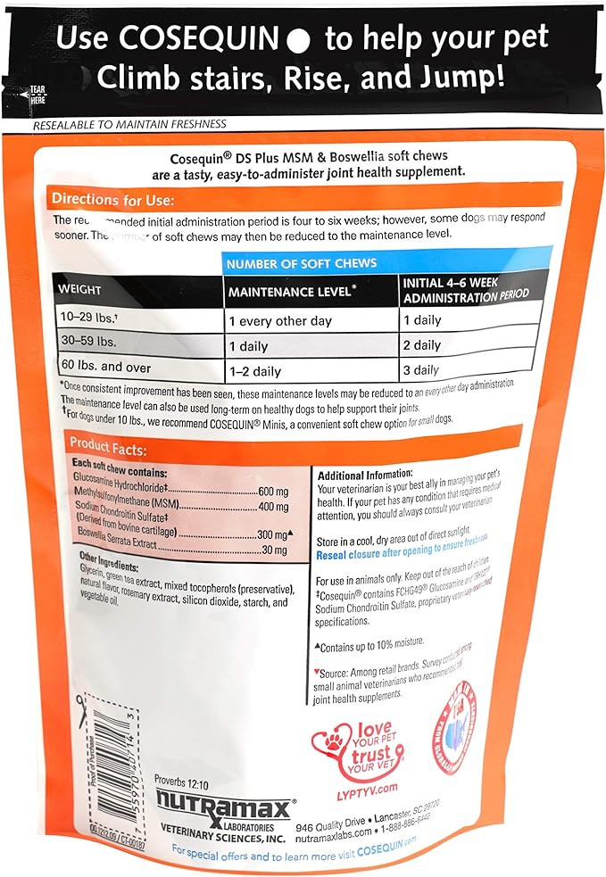Cosequin® DS Maximum Strength Plus MSM &amp; Boswellia - Essex County Co-Op