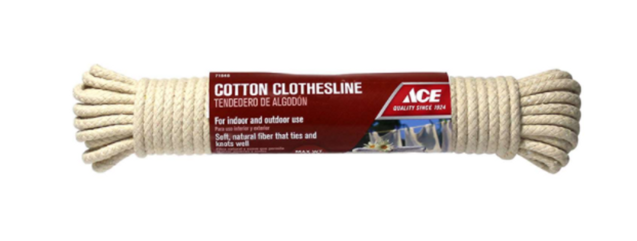 Ace White Cotton Clothesline - 50 ft