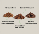 Three types of kibble