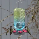 Seafoam Ombre Column Antique Glass Gravity Hummingbird Feeder