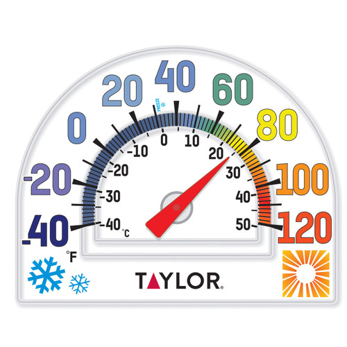 Taylor Window Cling Dial Thermometer Plastic Clear - 7 in