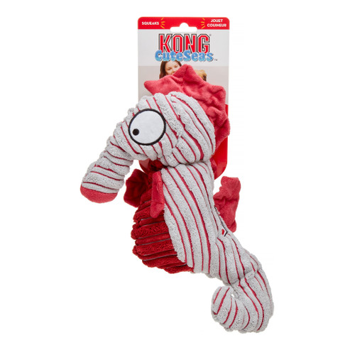 KONG Cuteseas Seahorse Red Crinkle Dog Toy - lg