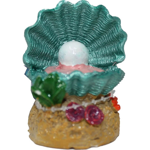Open Clam with Pearl Fish Tank Ornament
