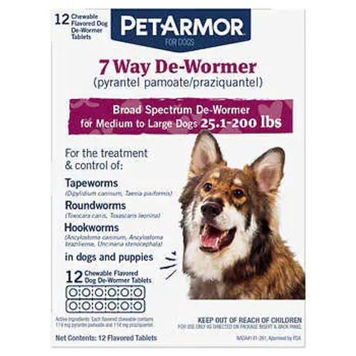 PetArmor 7-Way Dewormer - 25.1 - 200 lb