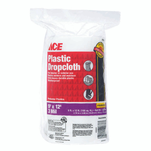 Plastic Drop Cloth - 9 ft X 12 ft X 3 mil