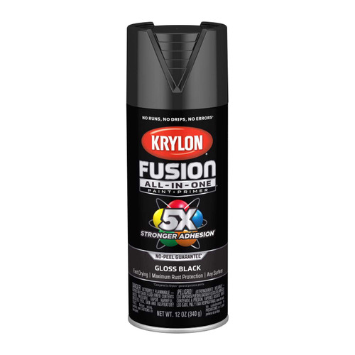 Fusion All-In-One Gloss Black Paint+Primer Spray - 12 oz