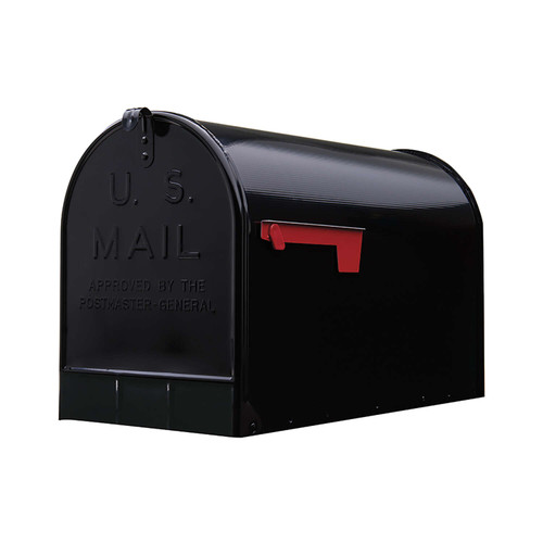 Black Jumbo Galvanized Steel Rural Mailbox