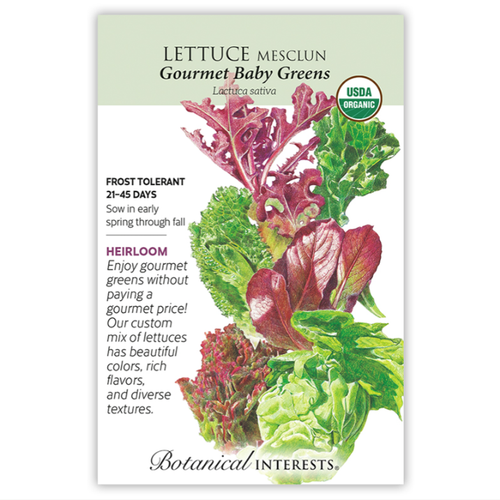 Organic Heirloom Gourmet Baby Greens Mesclun Lettuce Seeds