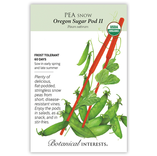 Organic Oregon Sugar Pod II Snow Pea Seeds Organic