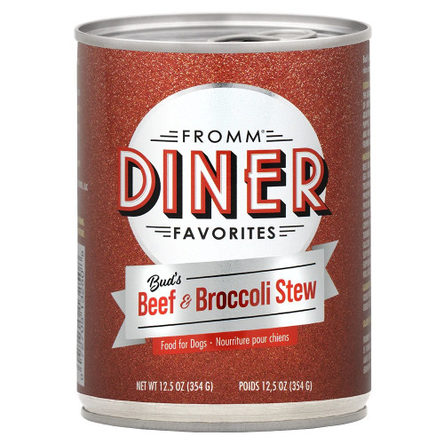 Diner Favorites Bud's Beef and Broccoli Stew Dog Can - 12 oz