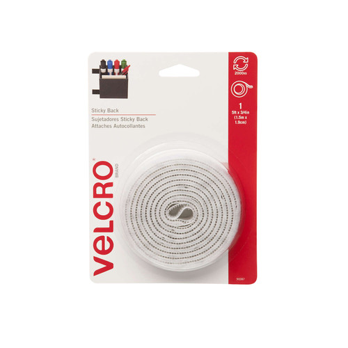 Velcro White Sticky Fastener - 5 ft