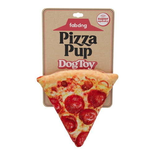 Fabdog Pizza Pup Pizza Slice Dog Toy
