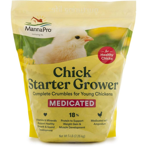 Manna Pro Medicated Chicken/Poultry Chick Starter - 5 lb