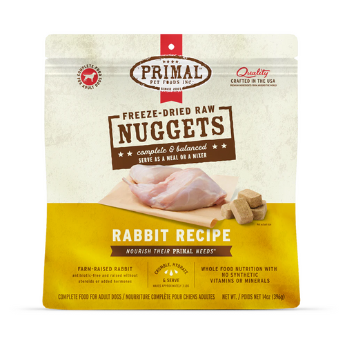 Primal Canine Freeze-Dried Raw Nuggets Rabbit Recipe