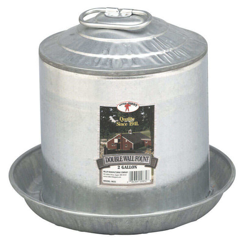 Galvanized Poultry Fountain - 2 gal